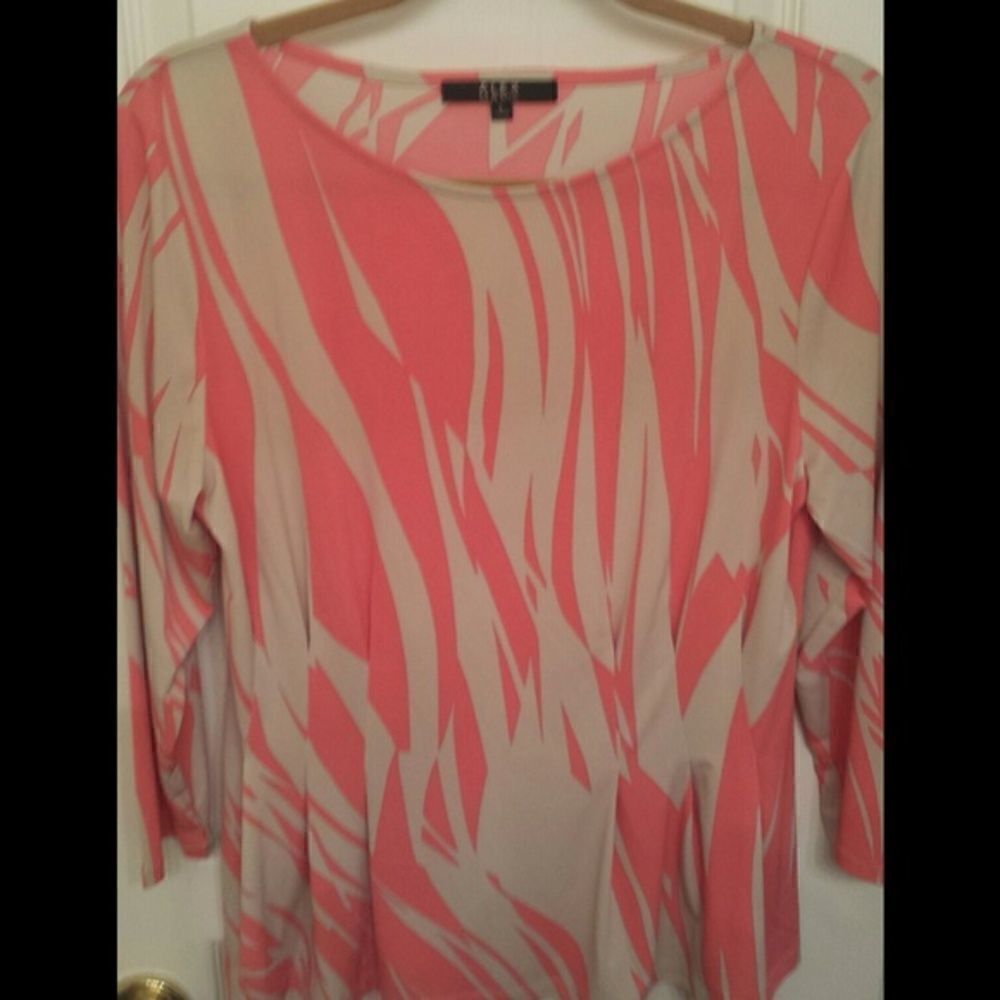 Coral and Beige Top NWOT